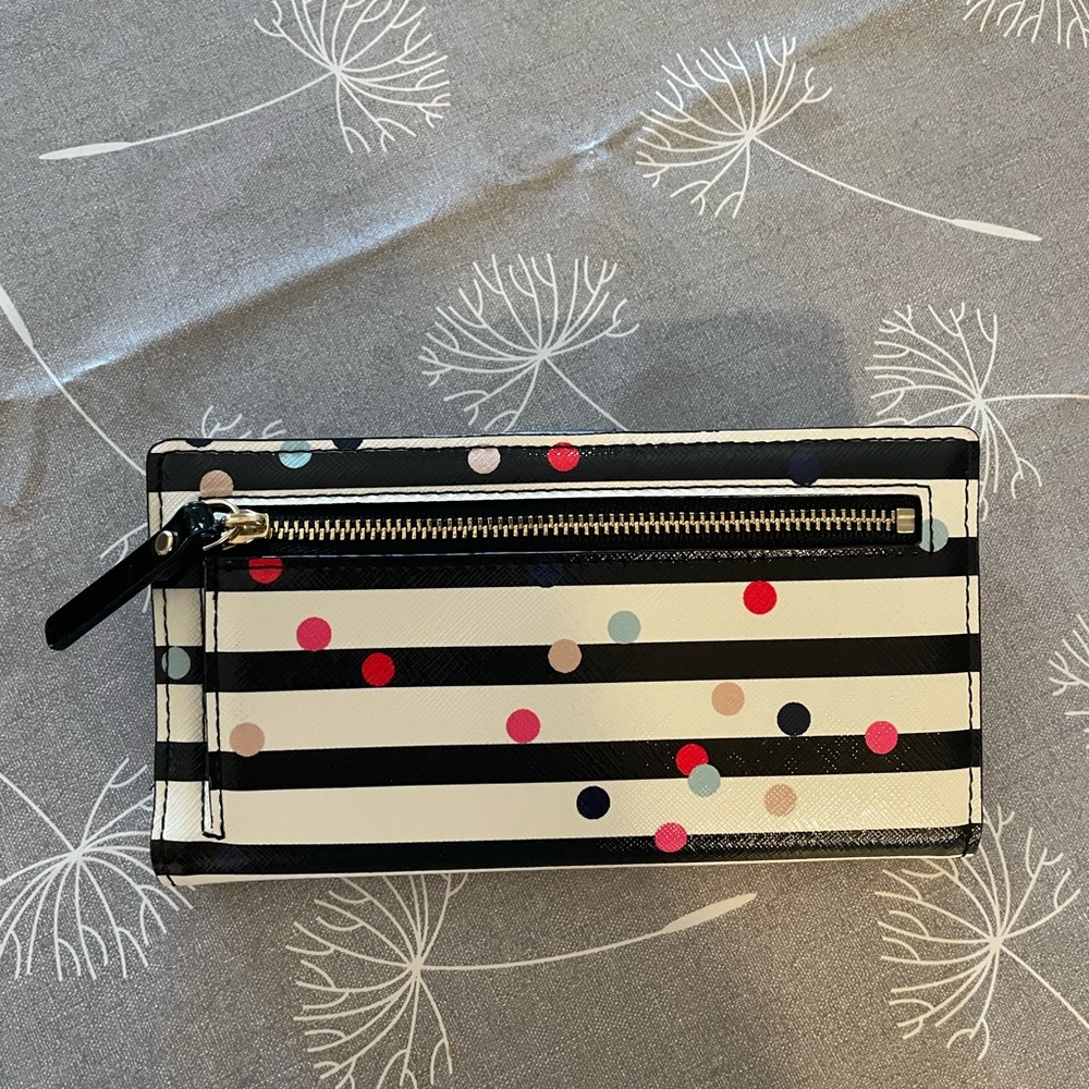 Kate Spade Black and White Wallet with Colorful Dots - Picture 2 of 3